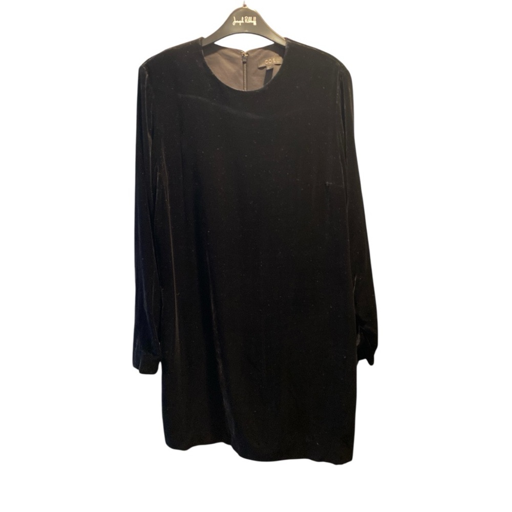 COS Black Velour Long Sleeve Dress Size 10